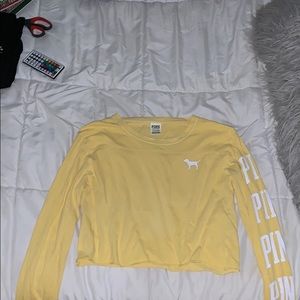 yellow brand pink long sleeve t-shirt